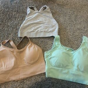 Set of Three Sports Bras in Neutral Tones
